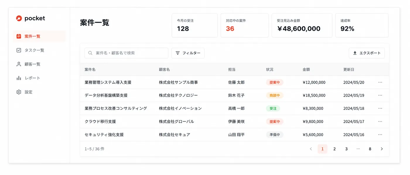 おまかせ業務アプリ 画面プレビュー